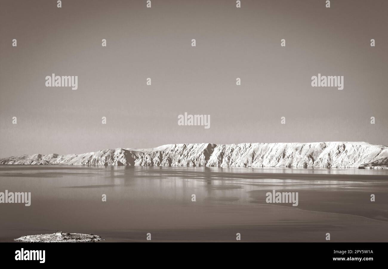 Foto in bianco e nero di Novi Vinodolski in croazia. Foto Stock