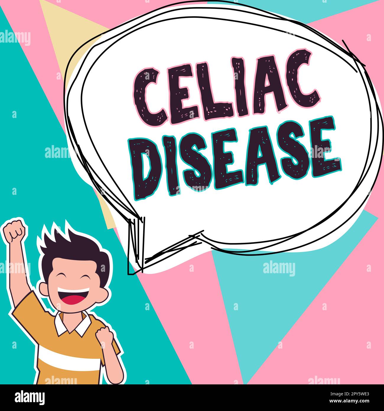 Didascalia concettuale malattia celiaca. Panoramica dell'attività l'intestino tenue è ipersensibile al problema della digestione con glutine Foto Stock