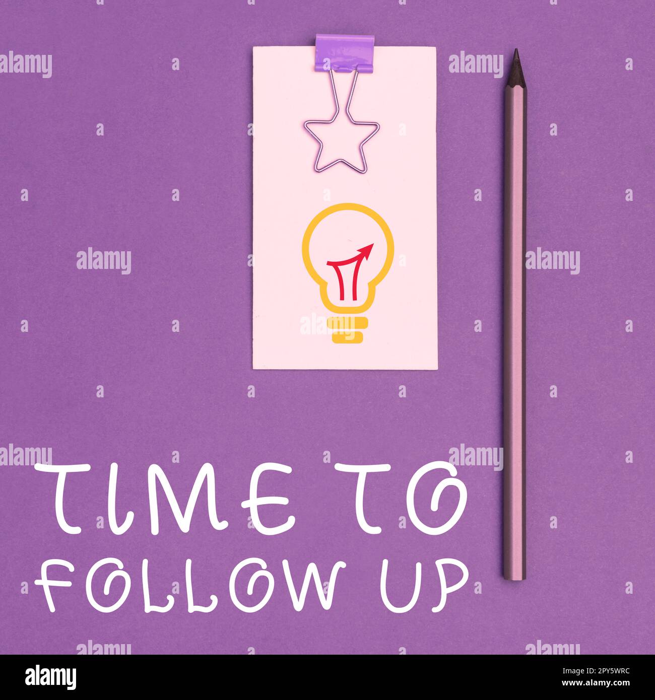 Scrittura manuale del testo tempo di follow-up. Concetto significato richiesta dell'attività precedente o continuazione delle informazioni Foto Stock