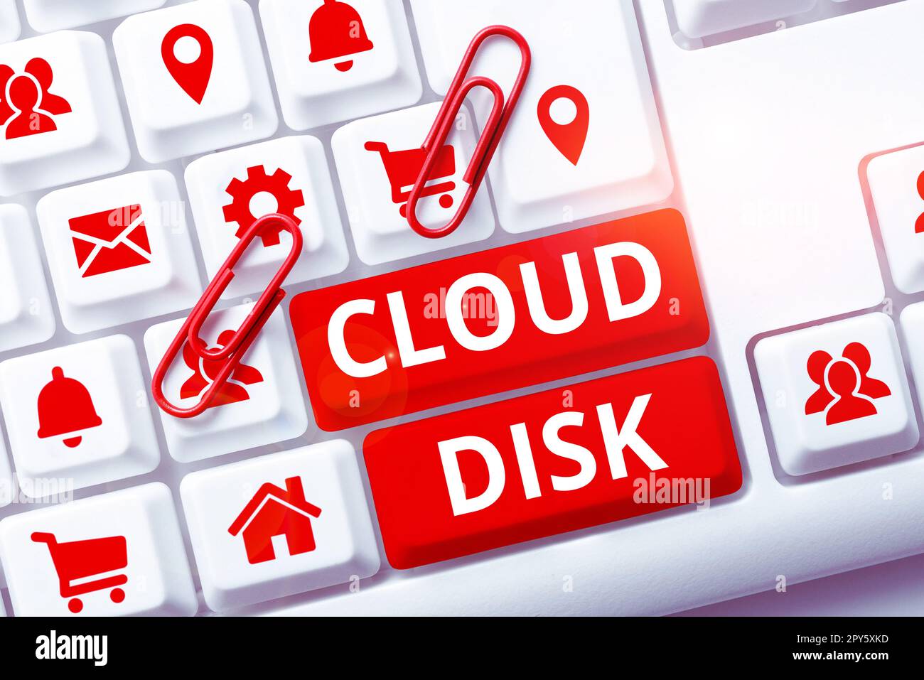 Scrittura a mano segno Cloud Disk. Servizio di base Web per vetrina aziendale che fornisce spazio di archiviazione su un server remoto Foto Stock