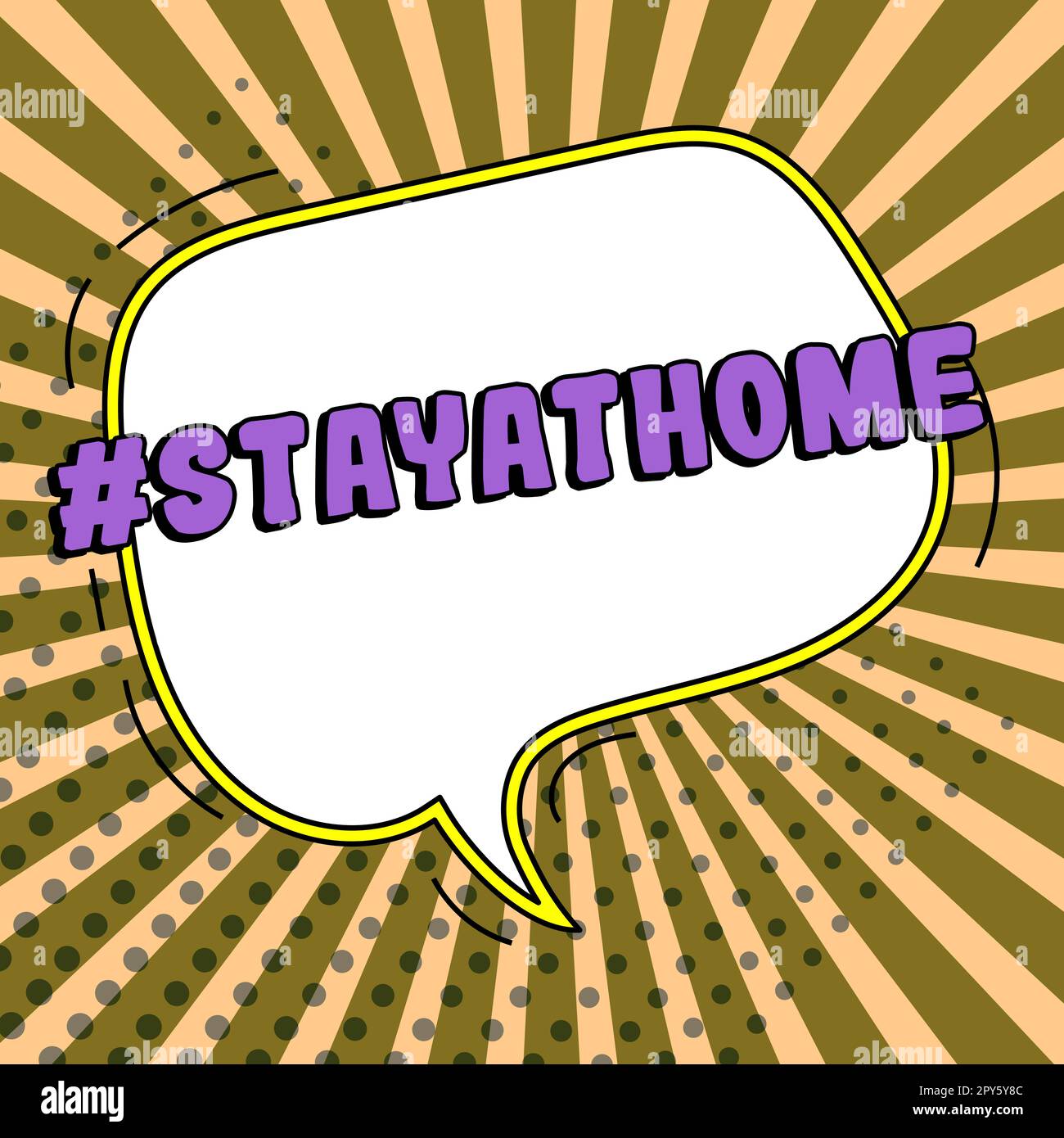 Segno di scrittura a mano Stayathome. Panoramica aziendale un'etichetta di tendenza nei social media relativa all'epidemia di coronvirus Foto Stock