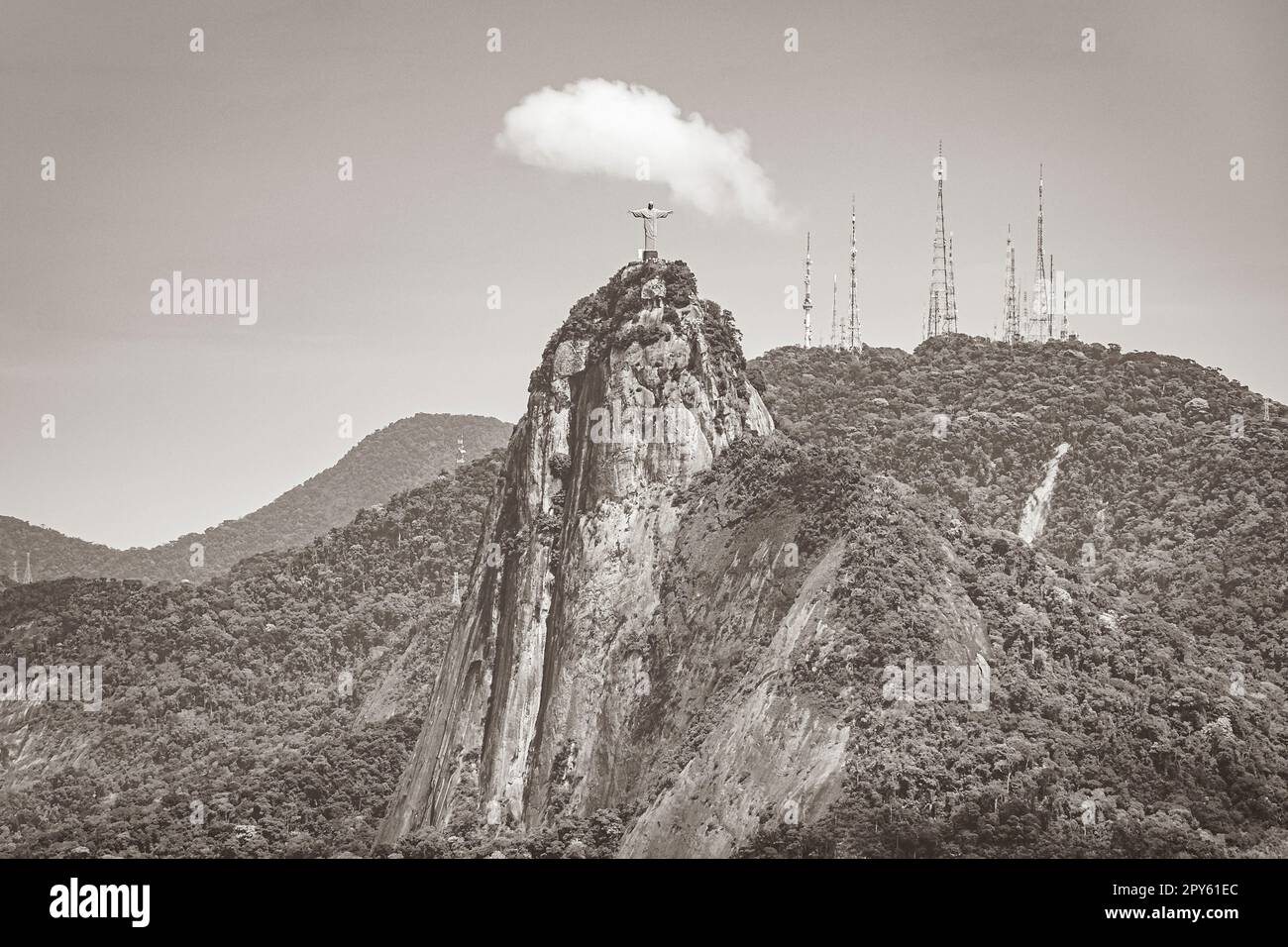 Cristo Redentor sul monte Corcovado Rio de Janeiro Brasile. Foto Stock