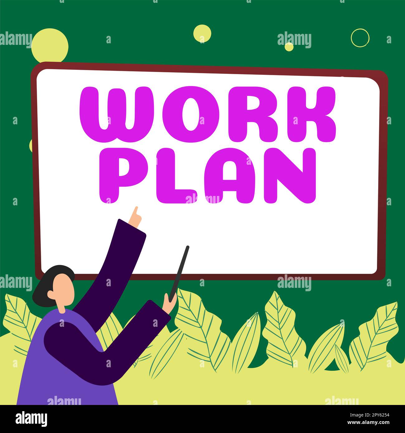 Testo che mostra il piano di lavoro inspiratorio. Progetto di approccio aziendale da realizzare e delinea come sarà fatto Foto Stock