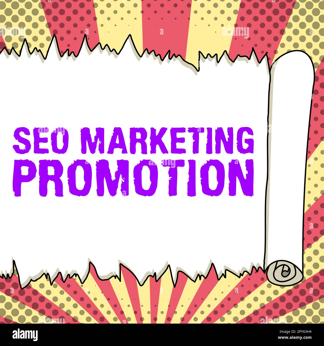 Segno che mostra Seo Marketing Promotion. Parola per strategia che implementa per soddisfare le esigenze dei clienti Foto Stock
