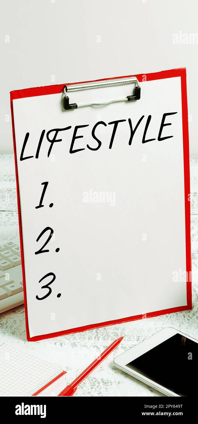 Stile di vita concettuale del display. Concetto di Internet il modo tipico di vivere di un individuo, di un gruppo o di una cultura Foto Stock