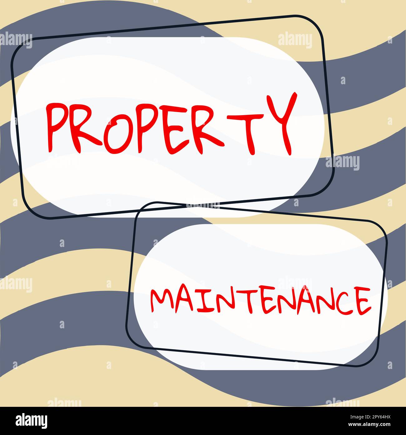 Didascalia di testo che presenta manutenzione proprietà. Concetto significato si riferisce a manutenzione generale di proprietà reale o terra Foto Stock