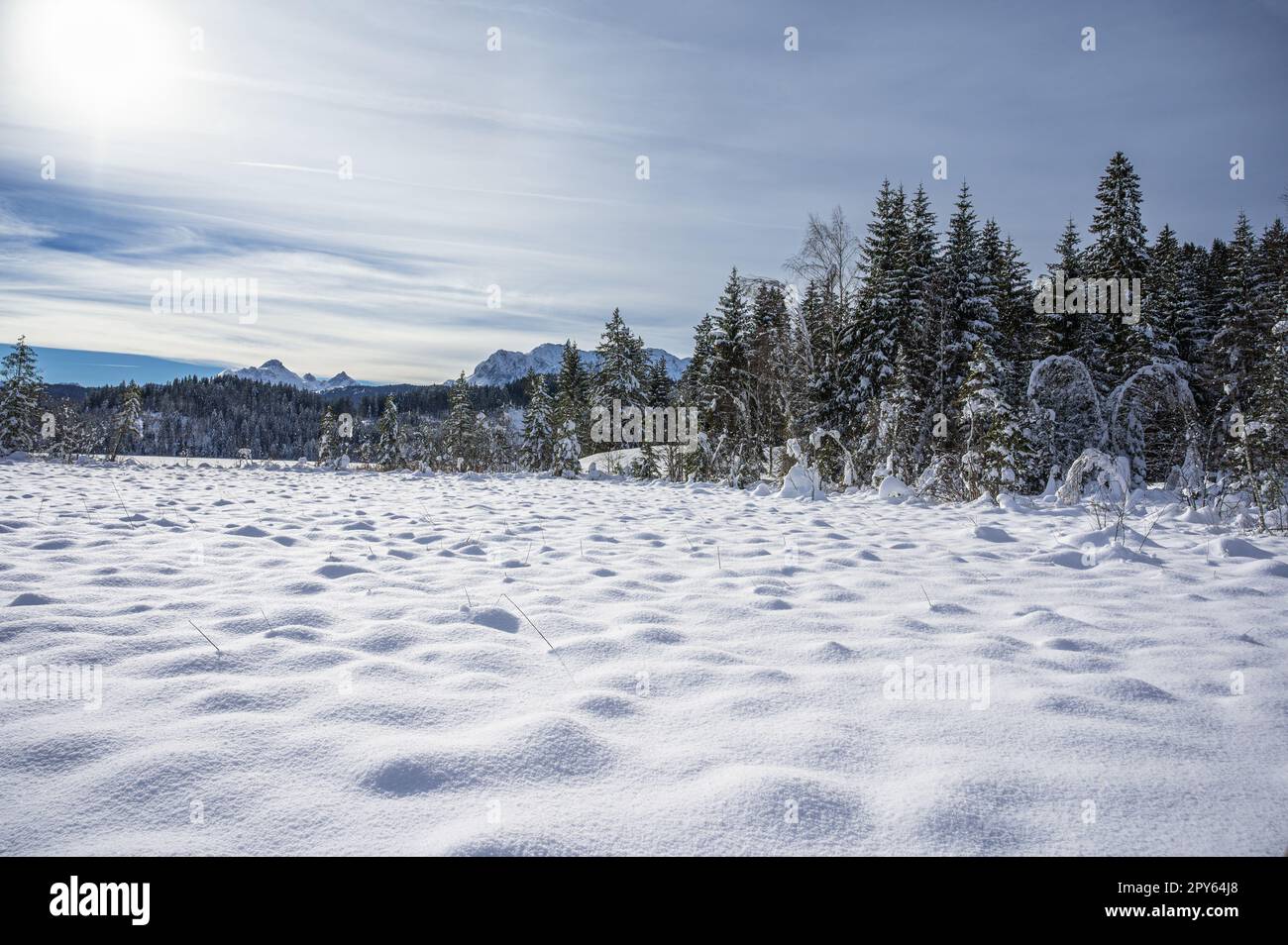 Magia invernale nel mondo alpino Karwendel Foto Stock