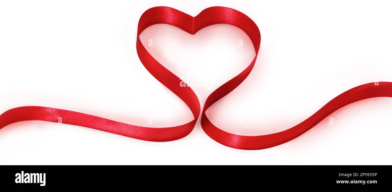 Buon San Valentino. Elegante nastro a forma di cuore. Simbolo dell'amore. Foto Stock