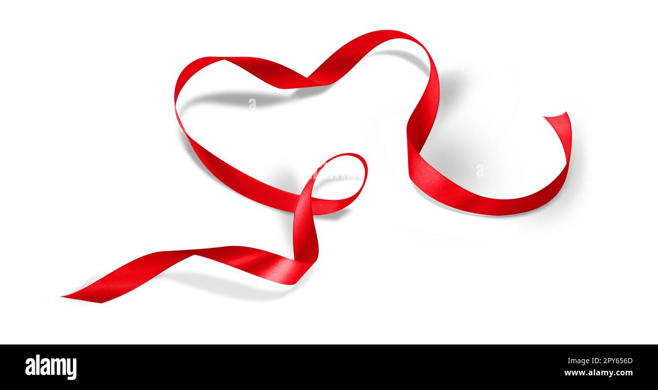 Buon San Valentino. Elegante nastro a forma di cuore. Simbolo dell'amore. Foto Stock
