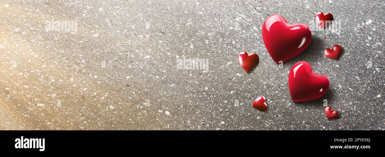 Buon San Valentino. Simbolo d'amore a forma di cuore. Foto Stock