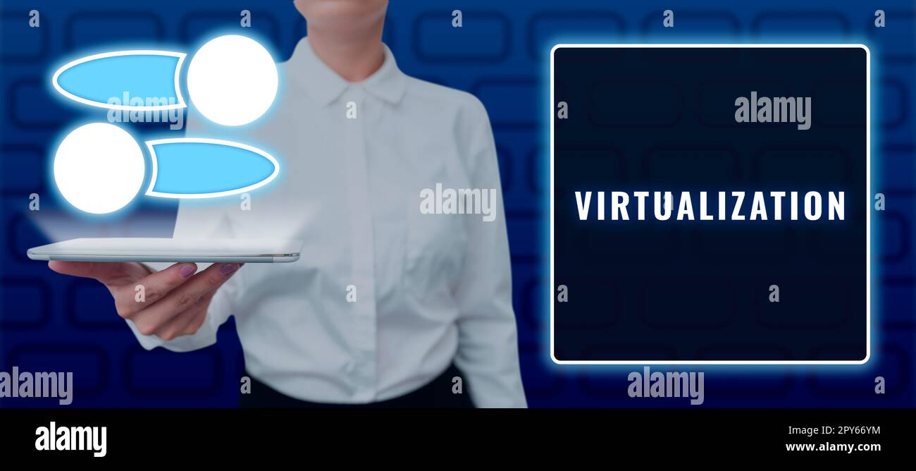 Didascalia concettuale virtualizzazione. Applicazione del concetto Internet di ambiente virtuale ai giochi per computer Foto Stock