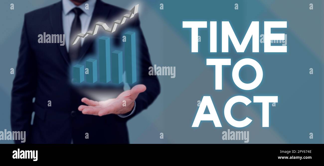 Tempo di visualizzazione concettuale per l'azione. Business Concept Do IT Now Risposta immediata qualcosa deve essere fatto Foto Stock