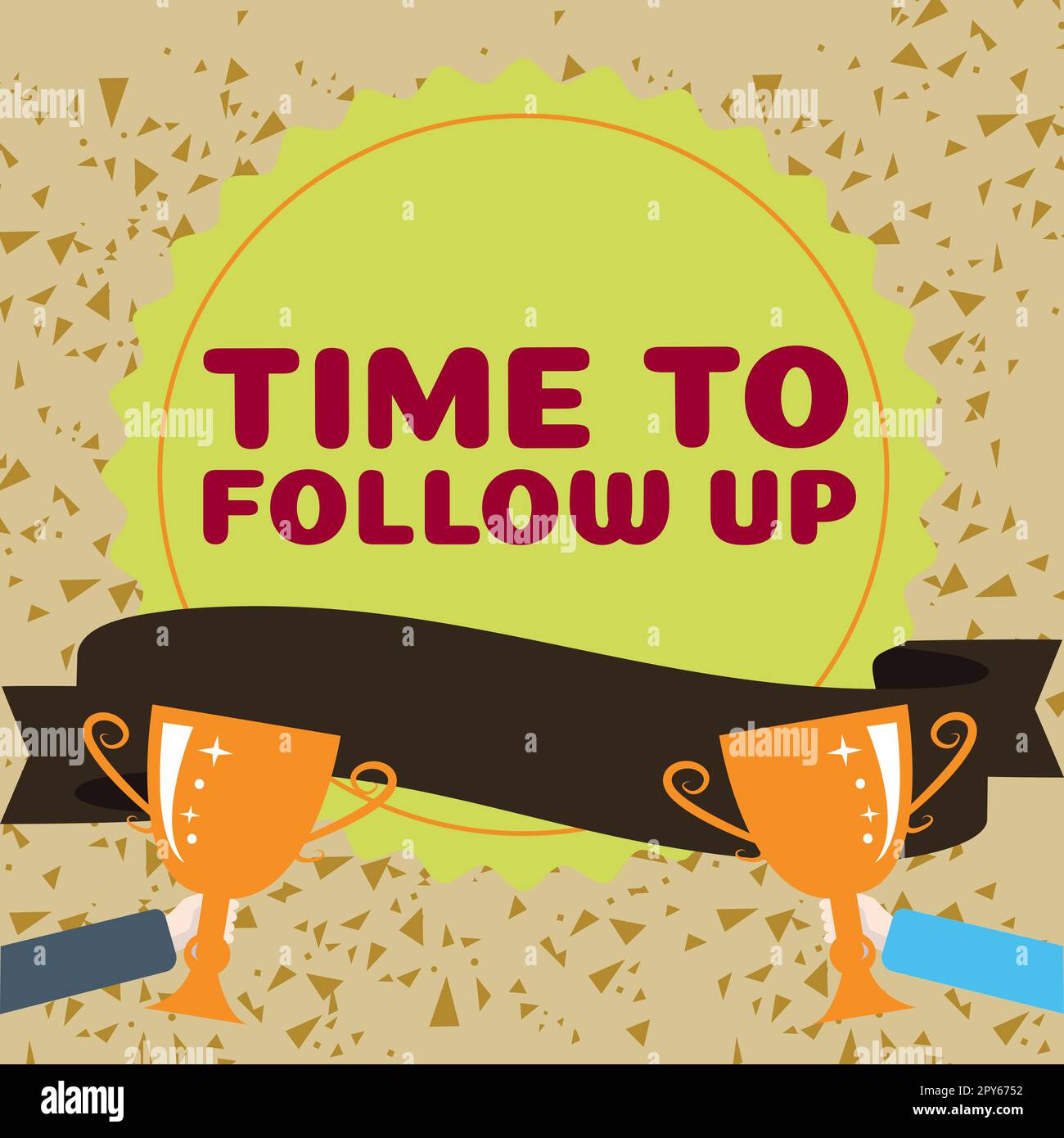 Didascalia di testo che presenta il tempo di follow-up. Foto concettuale richiesta dell'attività precedente o continuazione delle informazioni Foto Stock