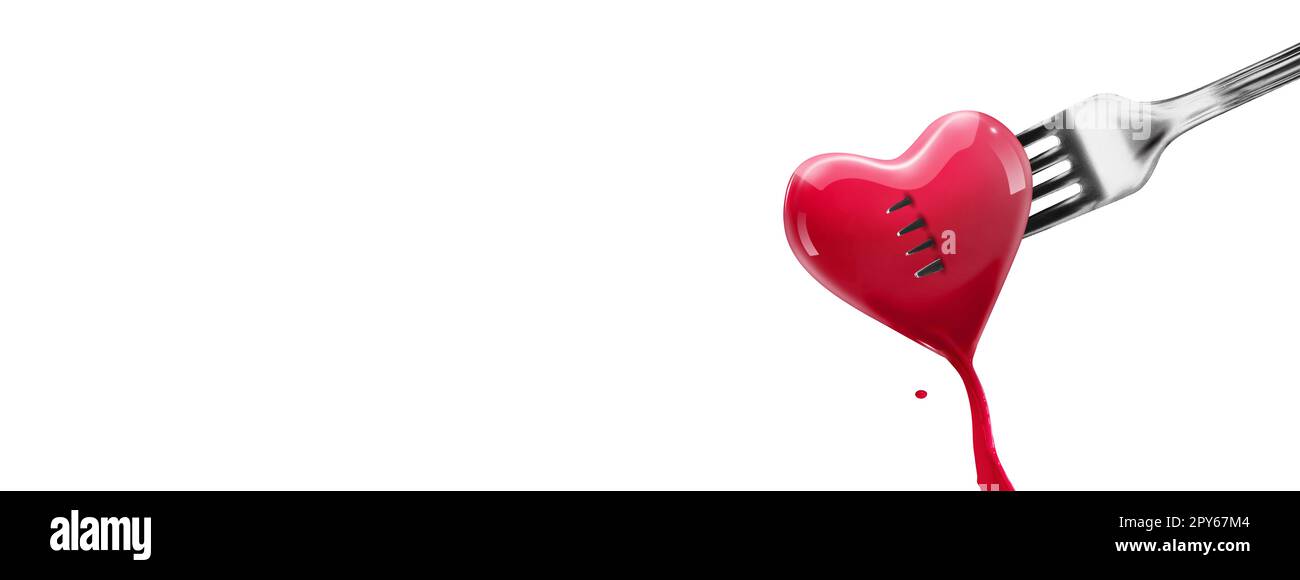 San Valentino cuore a forma di cena o concetto di salute nutrizione. Foto Stock