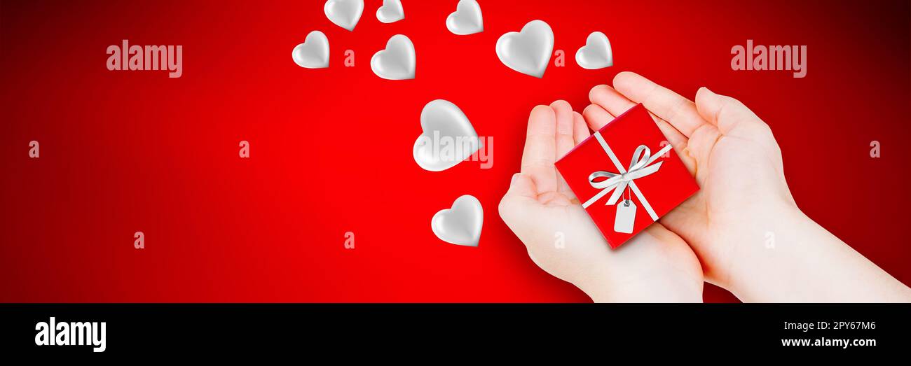 Buon San Valentino sfondo. Amore, cuore e concetto di San Valentino. Foto Stock
