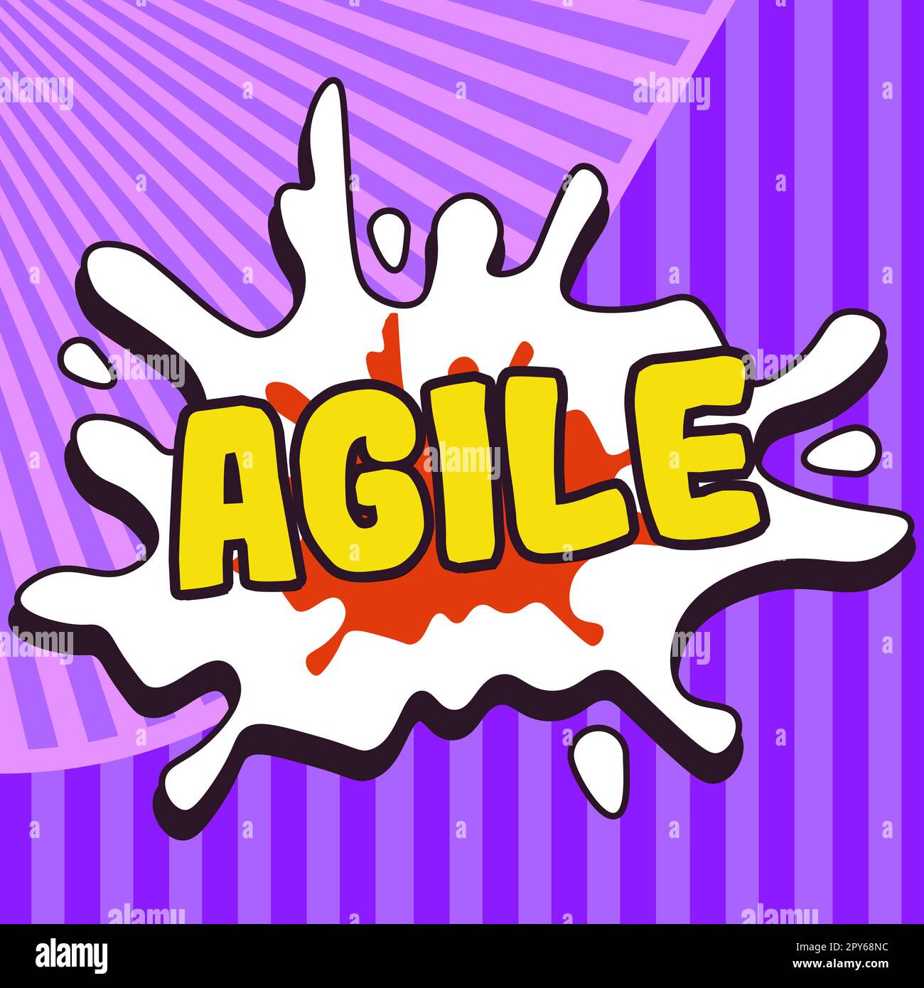 Didascalia testo con Agile. Concetto che significa un approccio particolare alla gestione dei progetti che viene utilizzato nel software Foto Stock