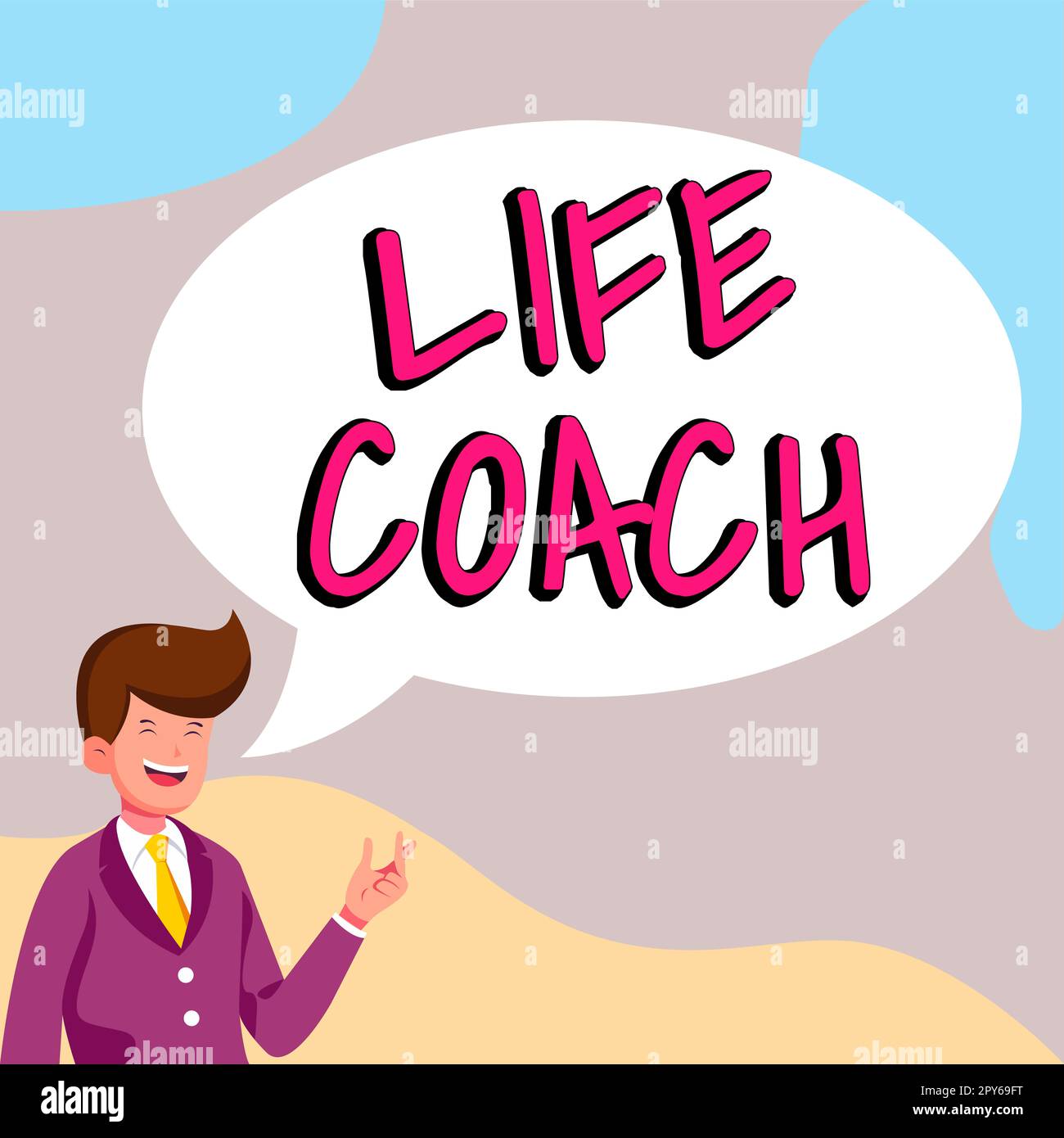 Scrittura a mano testo Life Coach. Concetto del Internet Una persona che consiglia ai clienti come risolvere i loro problemi o obiettivi Foto Stock