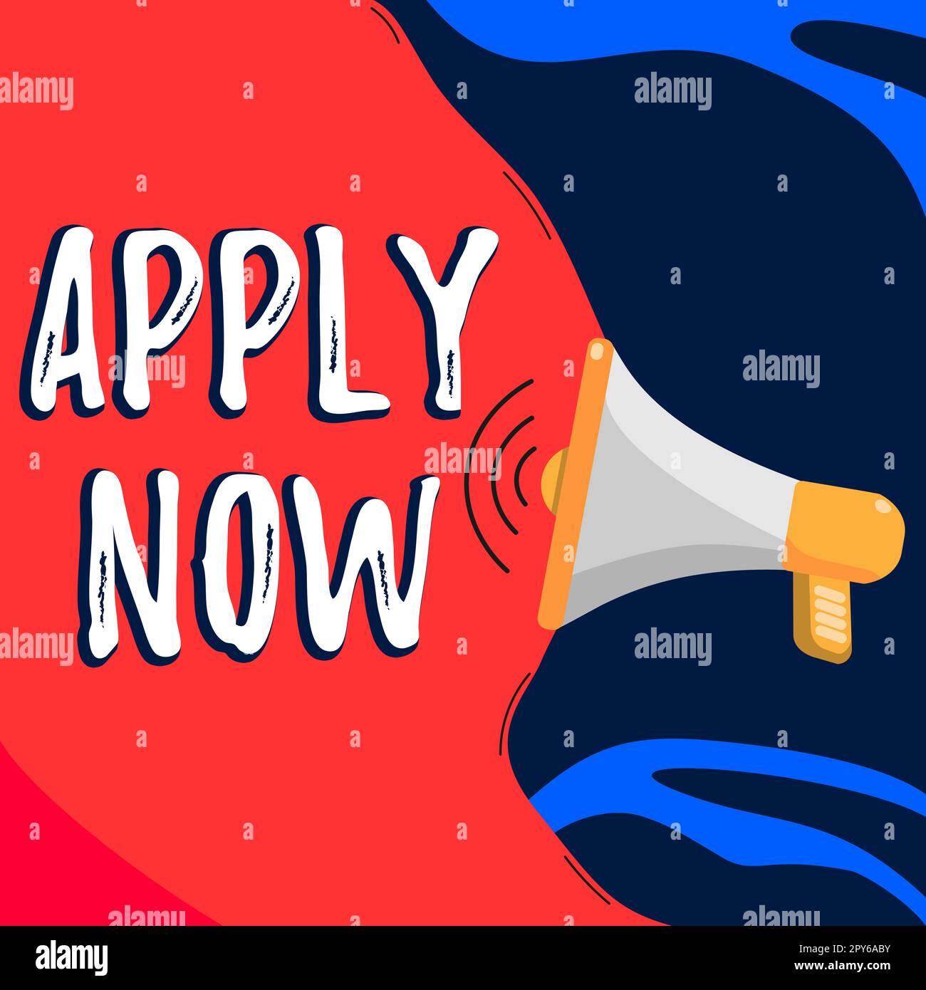 Visualizzazione concettuale applicabile ora. Parola scritta su esortare tutti a inviare una lettera di candidatura per aderire all'iscrizione Foto Stock