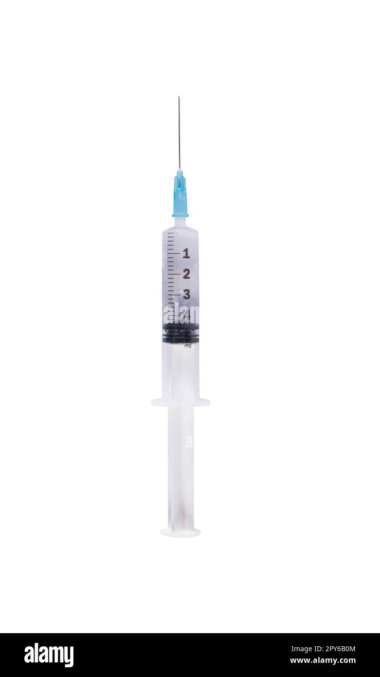Siringa con ago concetto di medicina e ricerca scientifica Foto Stock