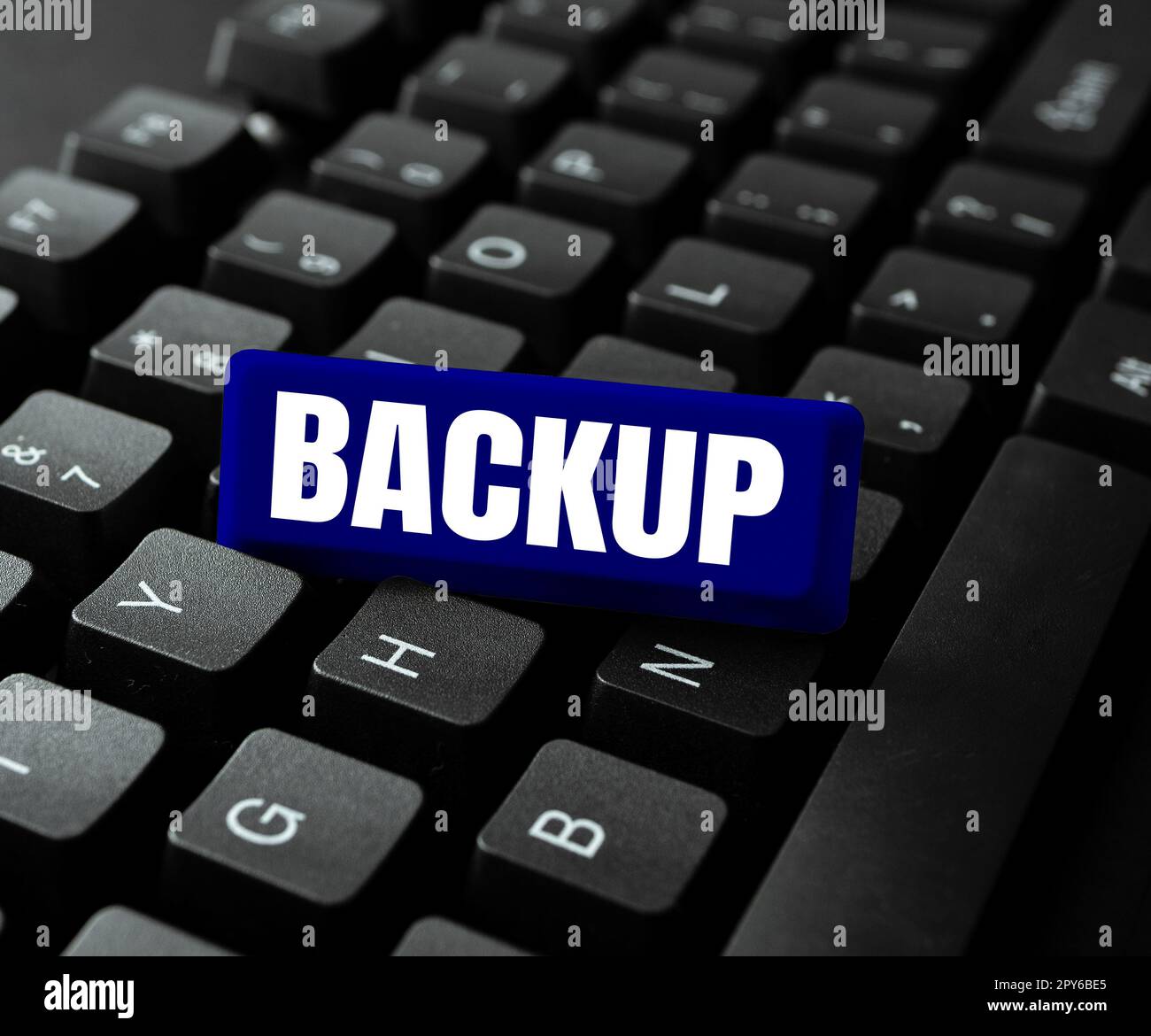 Backup delle didascalie concettuali. Copia del concetto aziendale del file o di altri dati dell'elemento eseguita nel caso in cui l'originale venga smarrito danneggiato Foto Stock