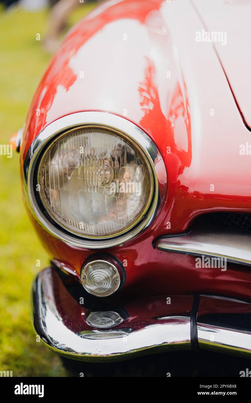 Faro e indicatore di direzione per auto d'epoca Foto Stock