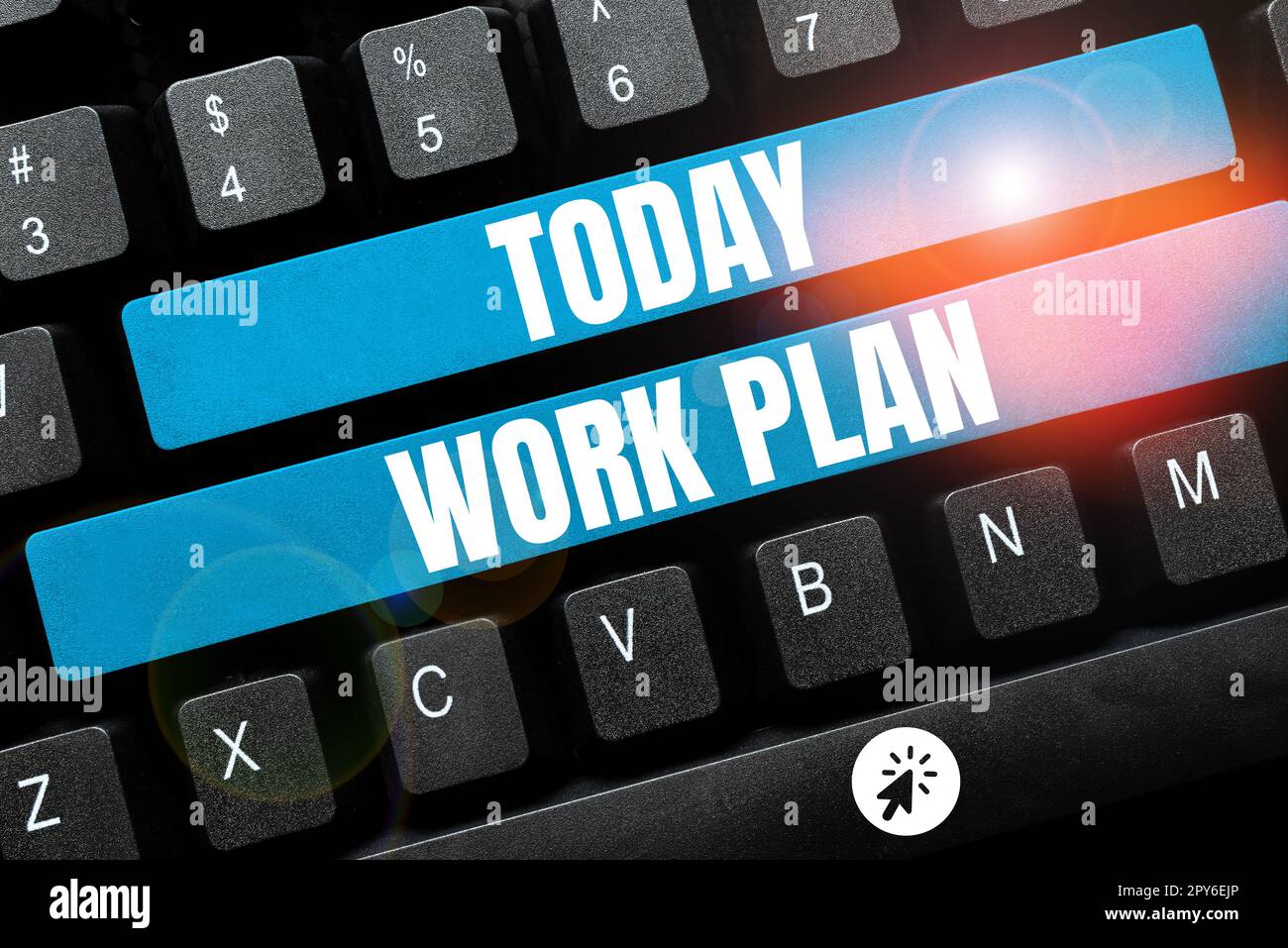 Piano di lavoro per didascalie concettuali. Progetto di panoramica aziendale da realizzare e descrive come verrà realizzato Foto Stock