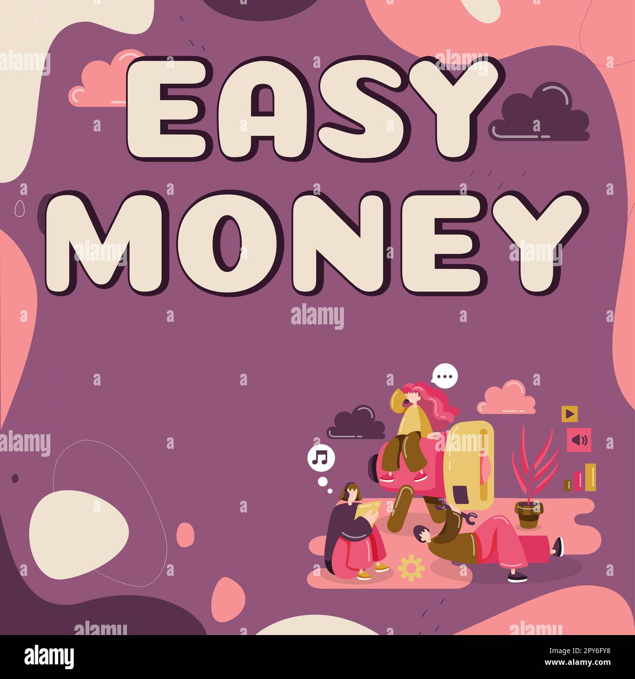 Scrittura a mano di testo Easy Money. Il denaro di concetto del Internet che è facilmente e a volte disonestamente guadagnato Foto Stock