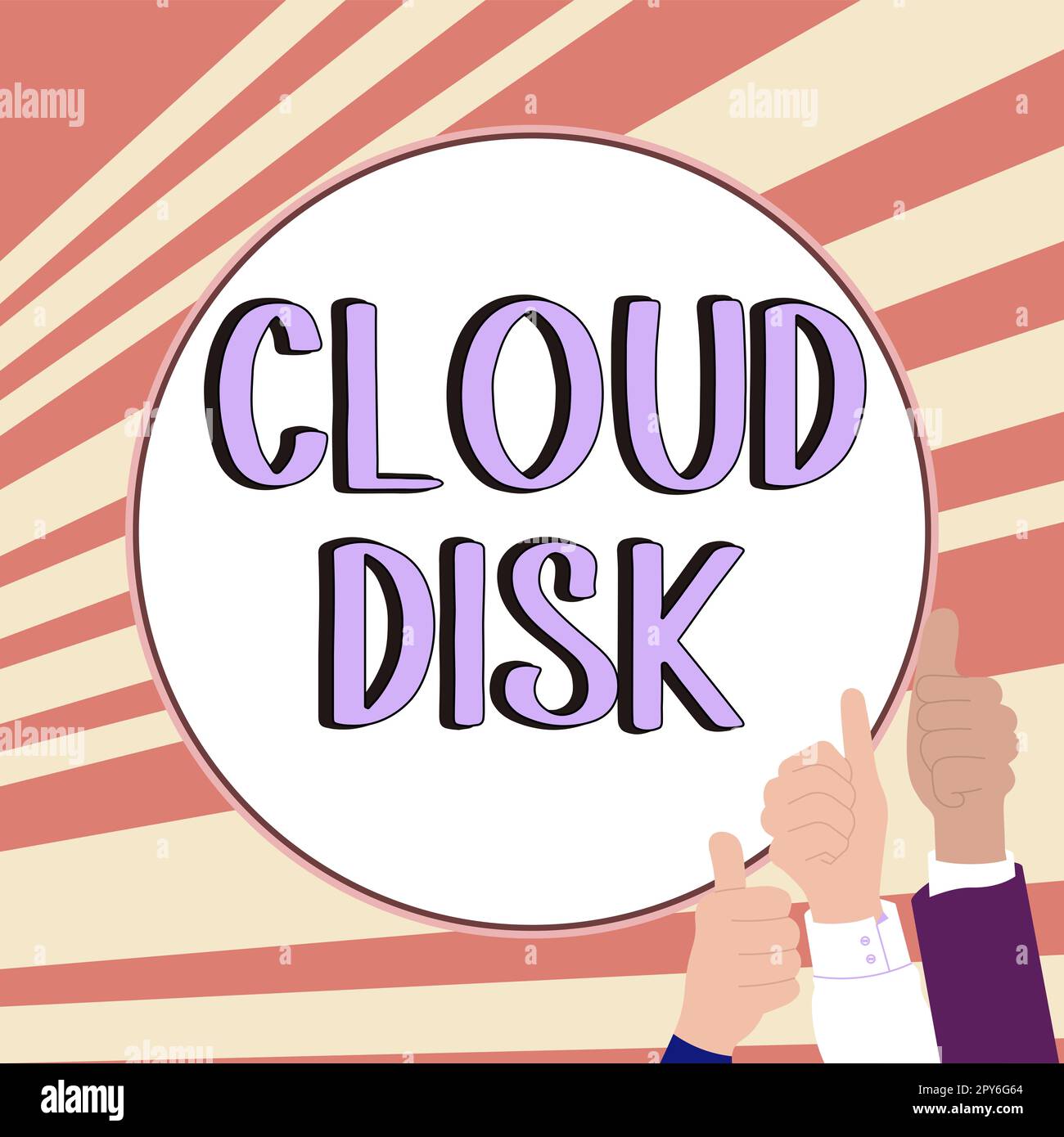 Didascalia di testo che presenta il disco cloud. Concetto che significa servizio di base Web che fornisce spazio di archiviazione su un server remoto Foto Stock