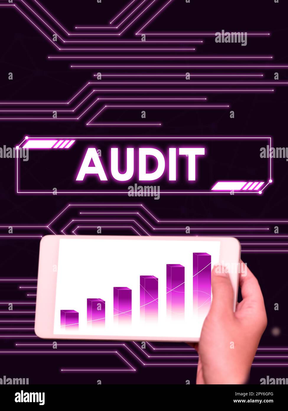 Segno che mostra la verifica. Concetto aziendale Valutazione dello stato finanziario completo di un bene aziendale Foto Stock