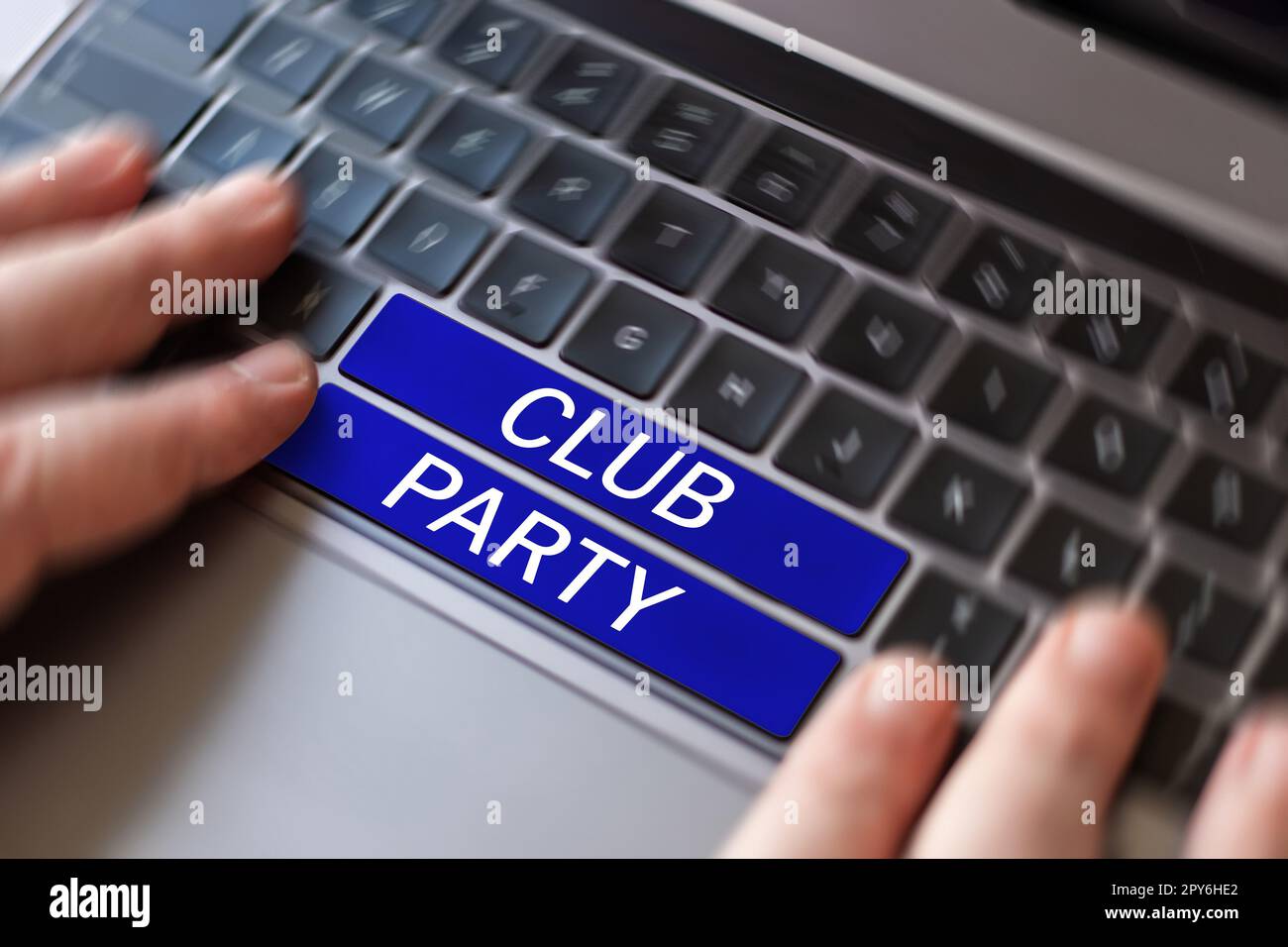 Cartello di testo che mostra Club Party. Concetto di Internet riunione sociale in un luogo che è informale e può avere bevande Foto Stock