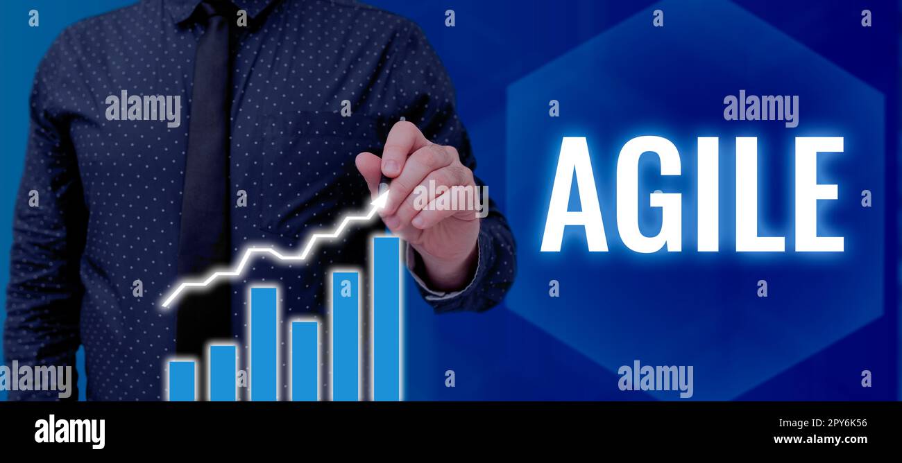 Didascalia concettuale Agile. Concetto di Internet approccio particolare alla gestione dei progetti che viene utilizzato nel software Foto Stock