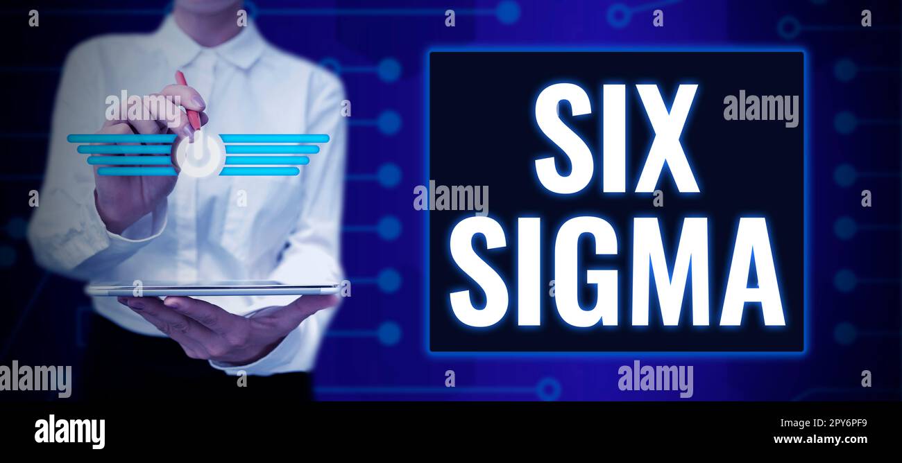 Didascalia concettuale Six Sigma. Tecniche concettuali di gestione delle foto per migliorare i processi aziendali Foto Stock