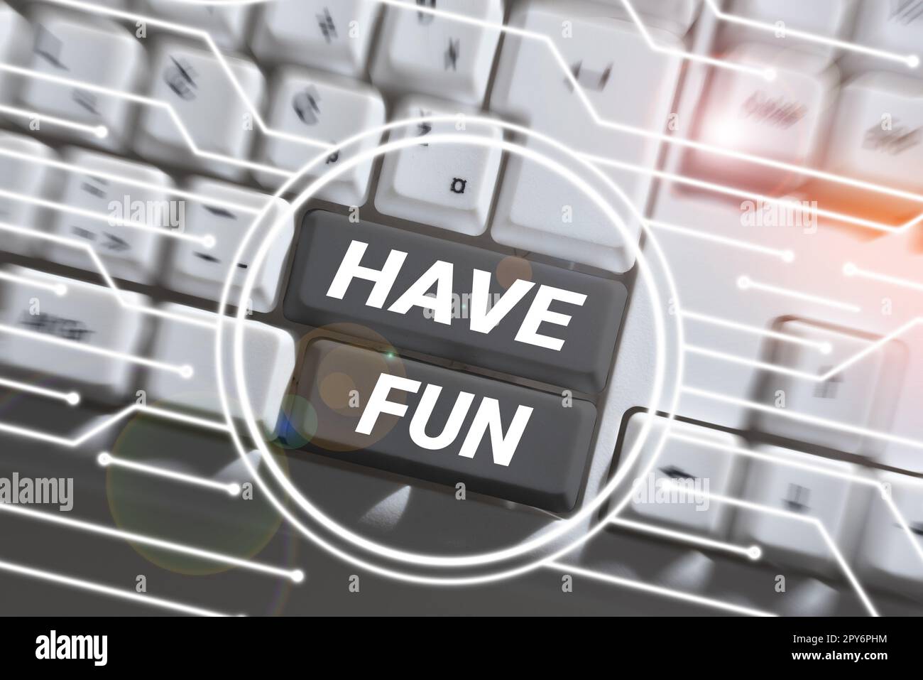 Didascalia concettuale Buon divertimento. Parola per augurare a qualcuno il tempo buono e piacevole quando fanno qualcosa Foto Stock