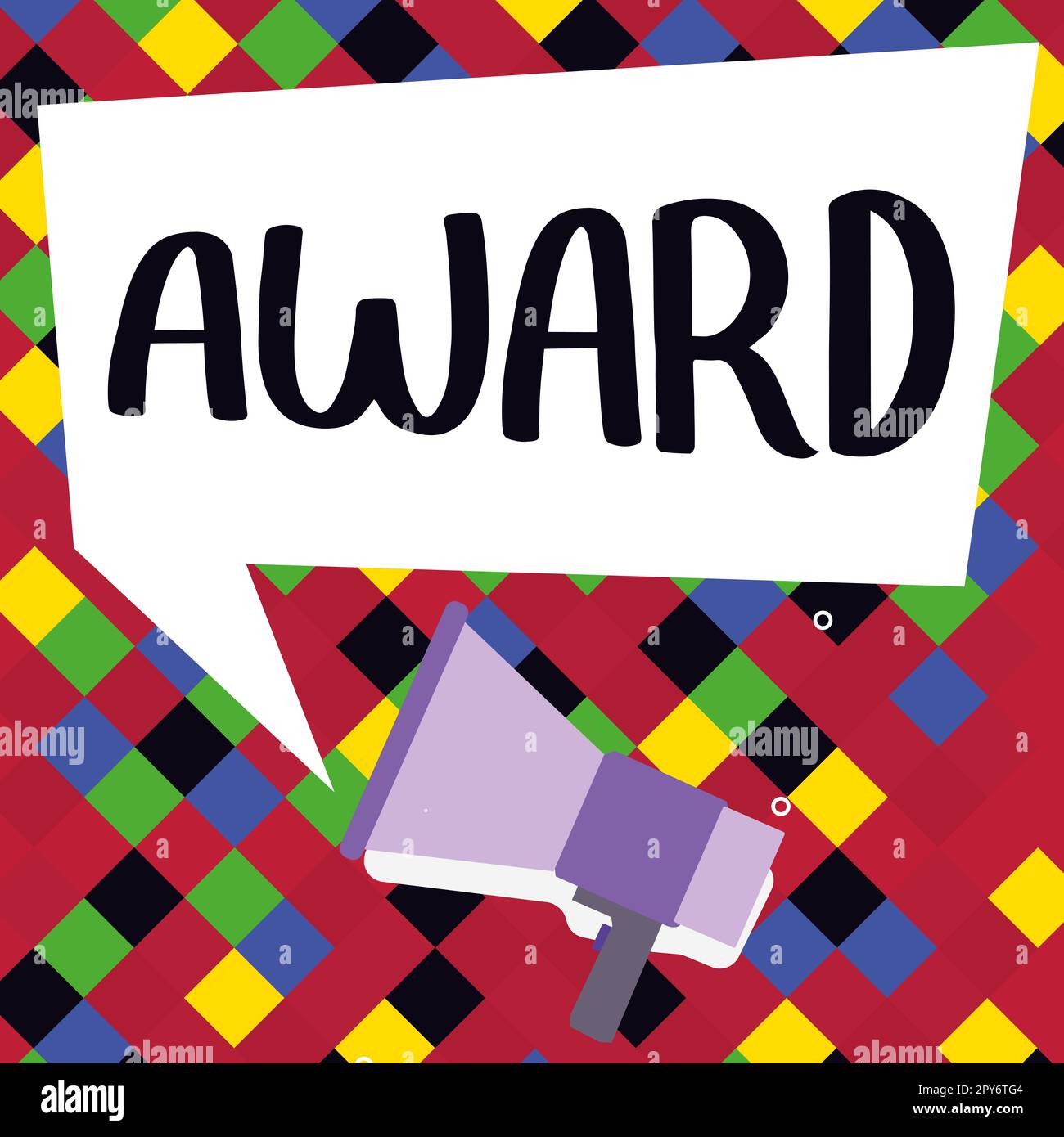 Premio Conceptual Caption. Parola per Premio e altro marchio di riconoscimento attribuito in onore di un'impresa Foto Stock