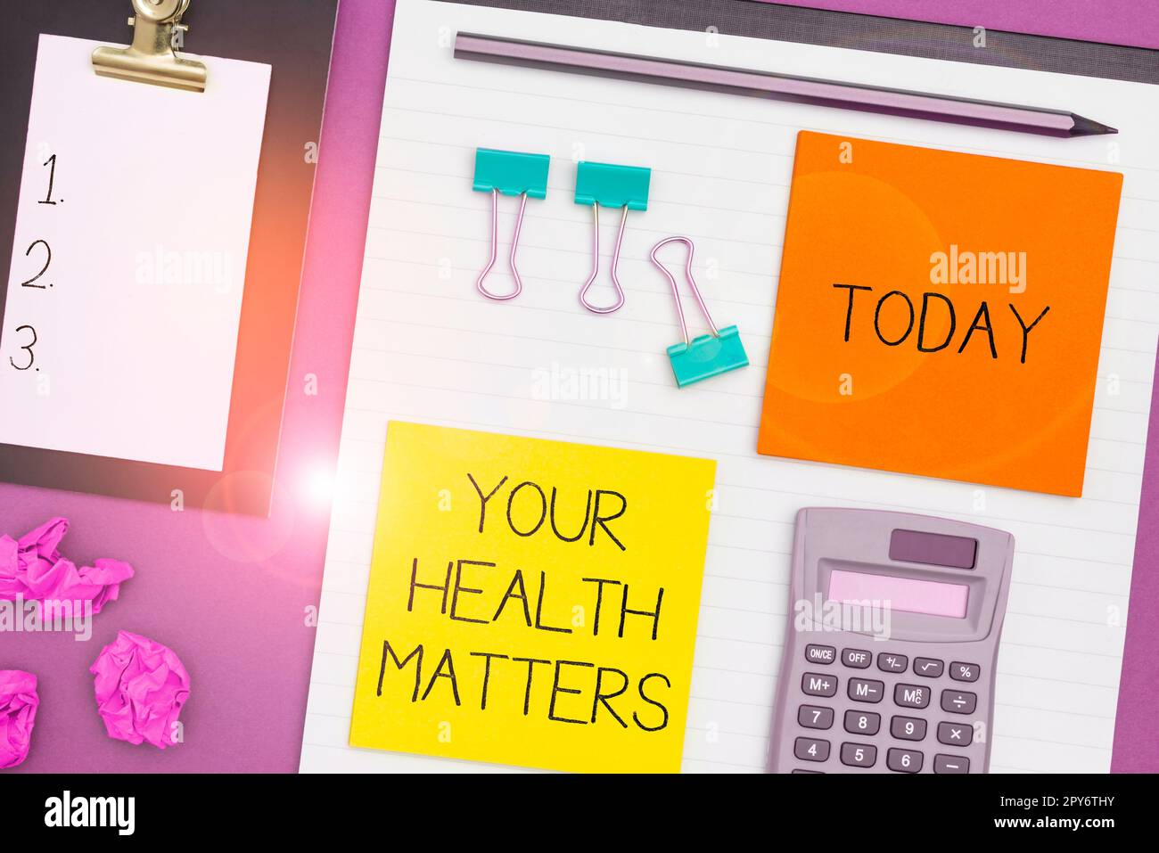 Scrittura a mano testo la vostra salute conta. Internet concetto buona salute è più importante tra le altre cose Foto Stock