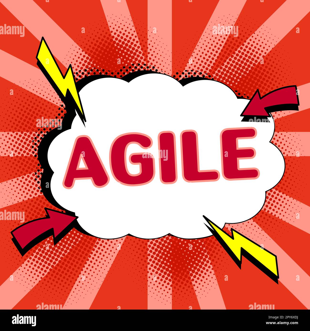 Scrittura di testo Agile. Foto concettuale particolare approccio alla gestione dei progetti che viene utilizzato nel software Foto Stock