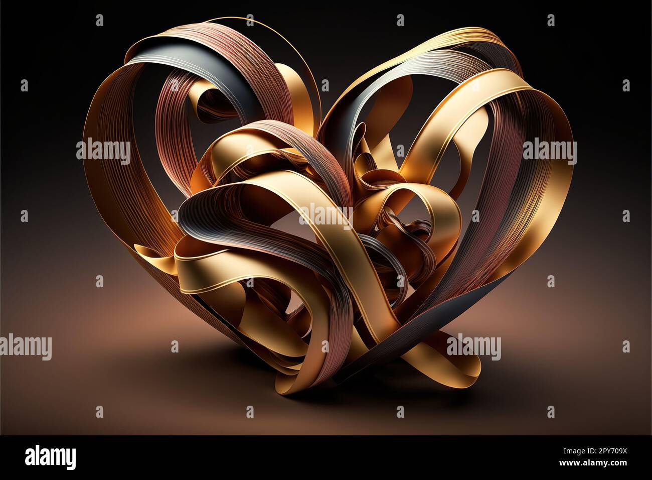 Cuori di nastro magico. Foto Stock