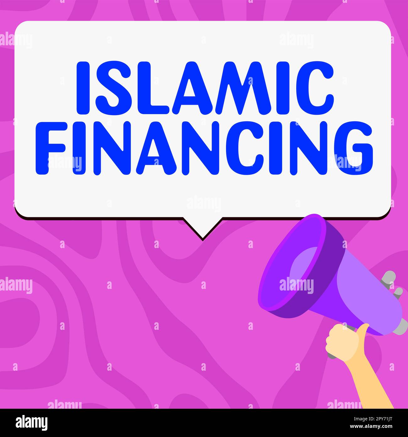 Scrittura a mano segno finanziamento islamico. Business Concept attività bancaria e investimenti che rispettano la sharia Foto Stock