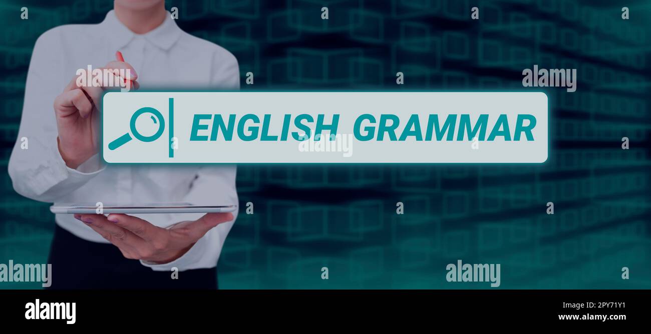 Testo scritto a mano grammatica inglese. I corsi business showcase coprono  tutti i livelli di lingua e scrittura in inglese Foto stock - Alamy