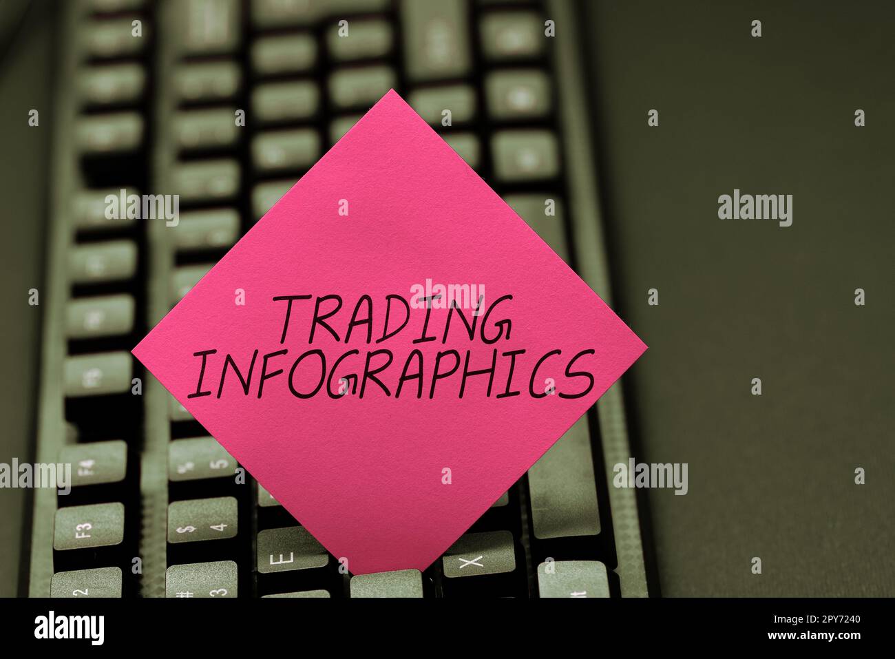 Testo che mostra l'ispirazione Trading Infoggraphics. Approccio aziendale rappresentazione visiva di informazioni o dati commerciali Foto Stock