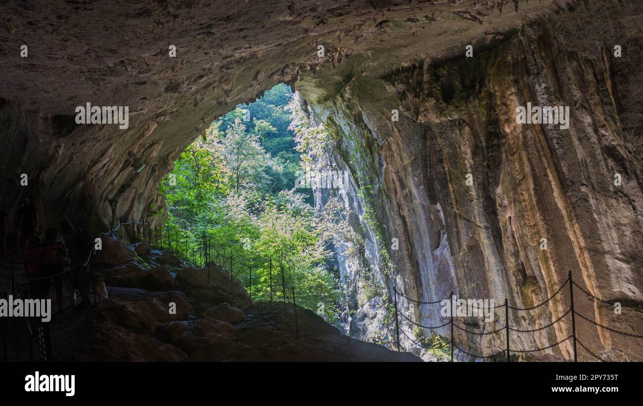 Interno delle Grotte di Zugarramurdi, Navarra, Spagna Foto Stock