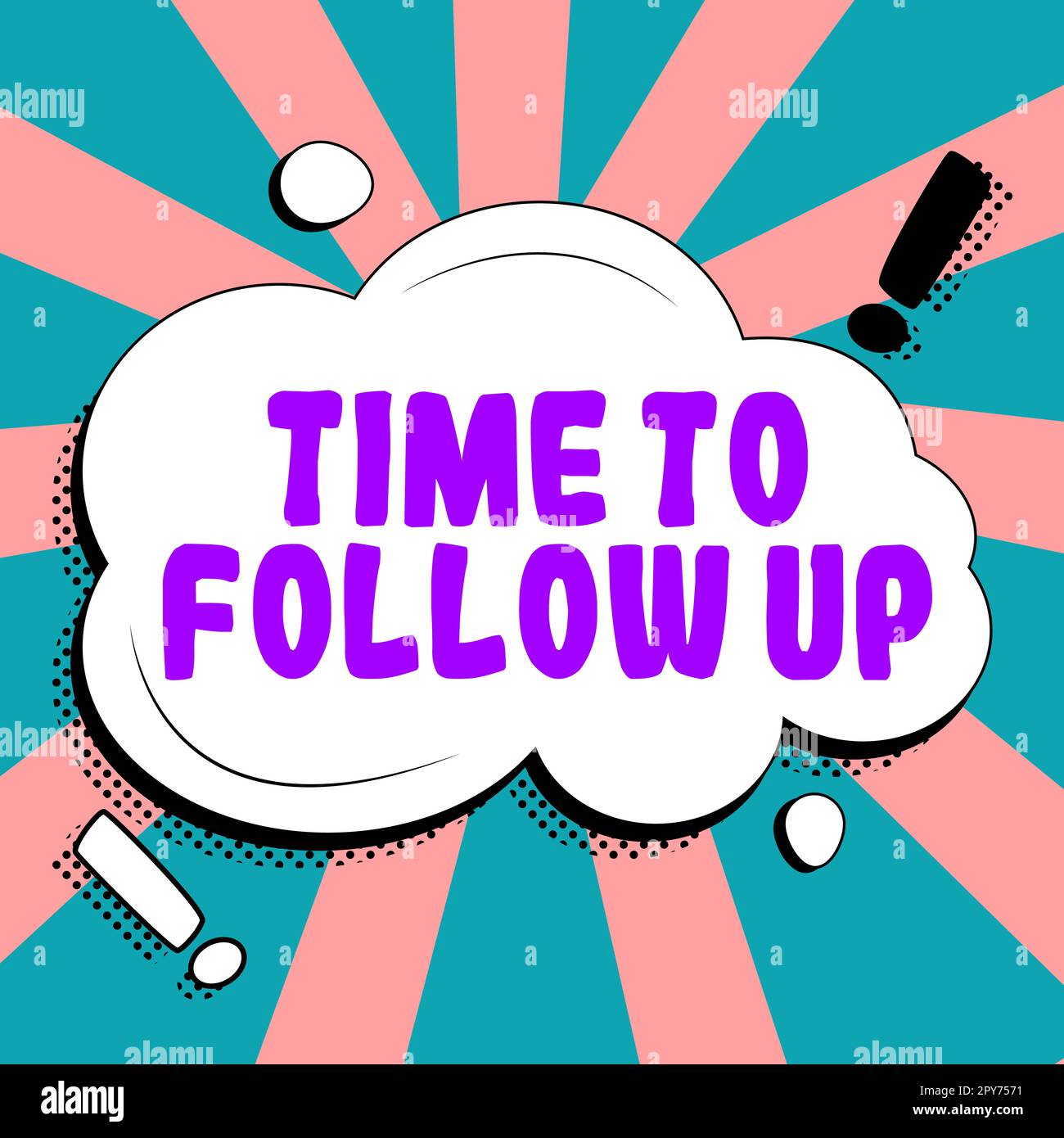 Scrittura a mano segno tempo di follow-up. Concetto significato richiesta dell'attività precedente o continuazione delle informazioni Foto Stock