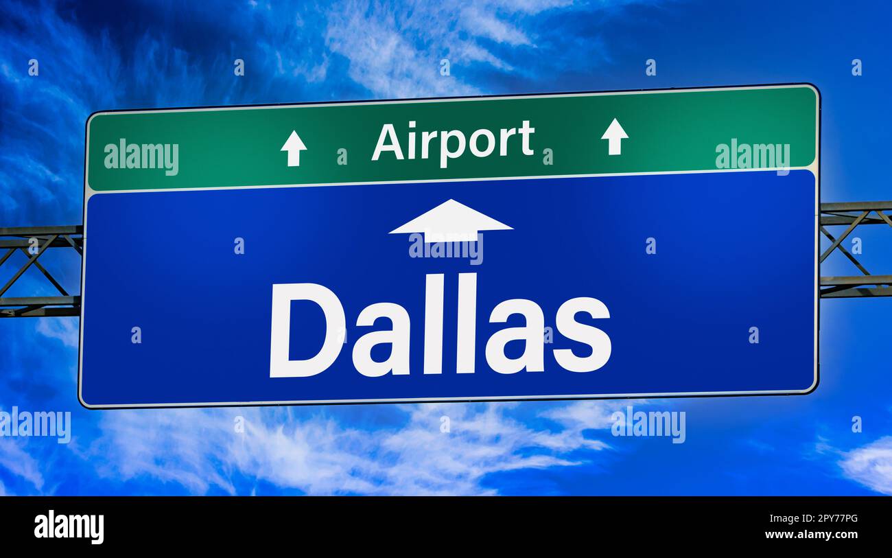 Indicazioni stradali per la città di Dallas Foto Stock