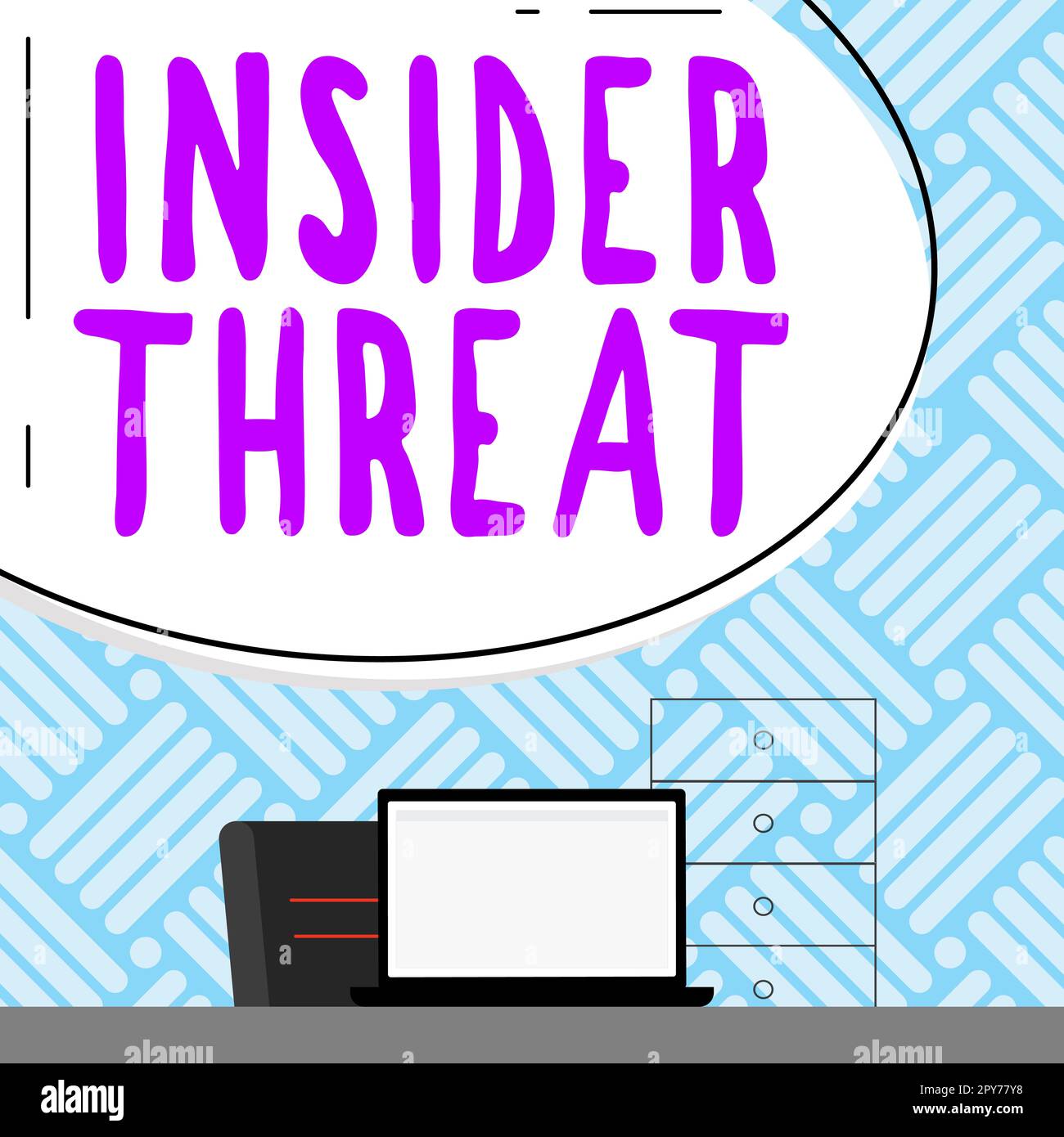 Cartello di testo che mostra la minaccia Insider. Parola per minacce alla sicurezza originate dall'interno dell'organizzazione Foto Stock