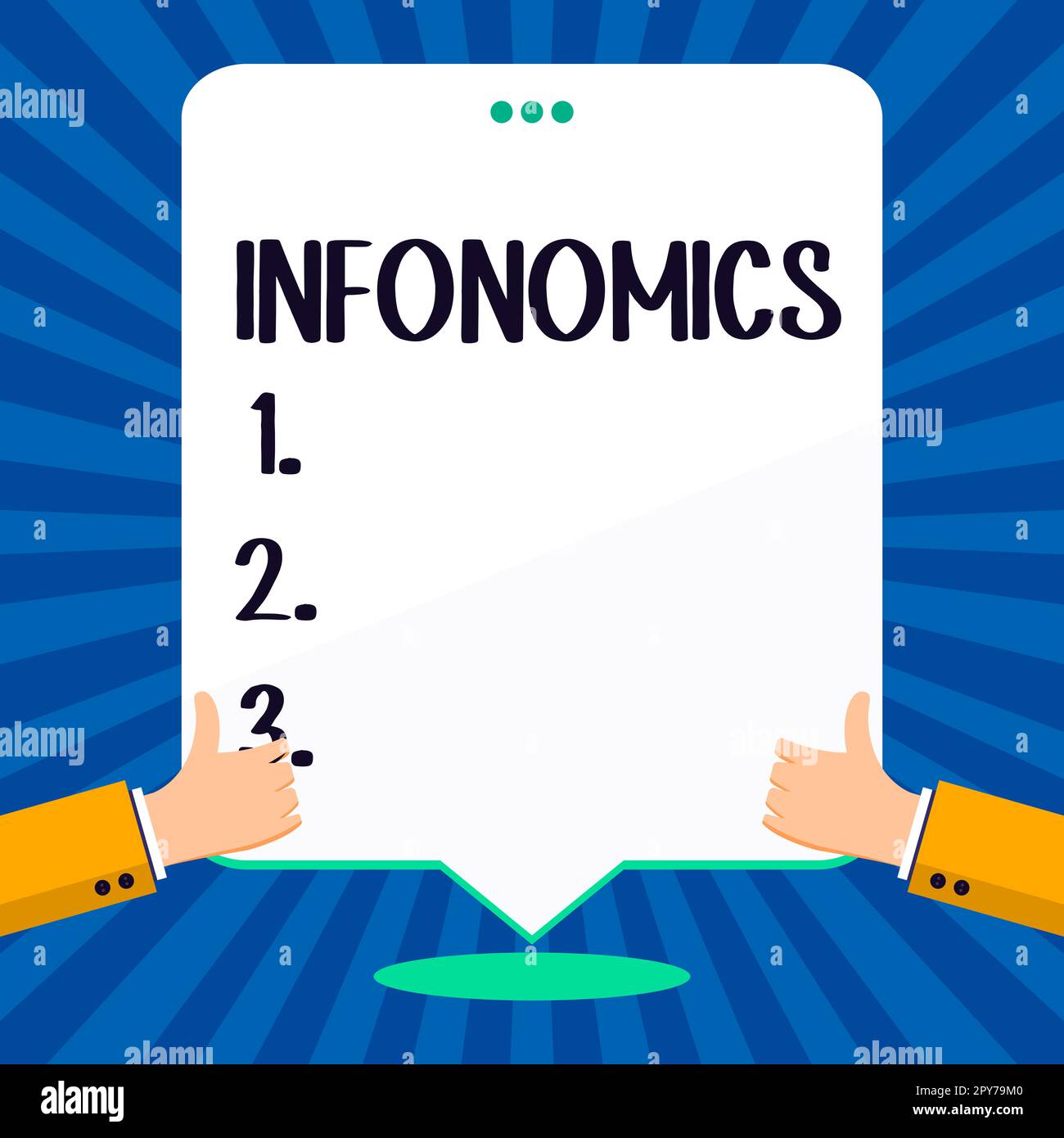 Scrittura visualizzazione testo Infononomics. Immagine concettuale fotografica visiva utilizzata per rappresentare informazioni o dati Foto Stock