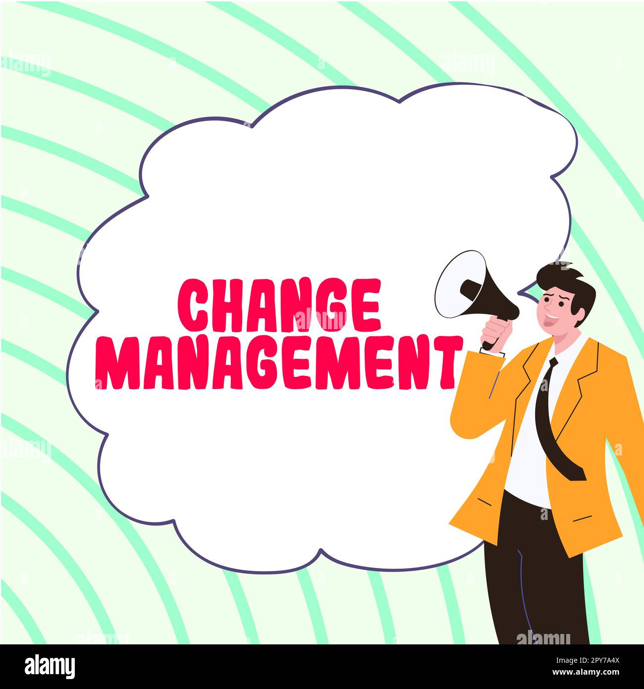 Gestione delle modifiche del testo scritto a mano. Business Concept Sostituzione della leadership in un'organizzazione nuove politiche Foto Stock