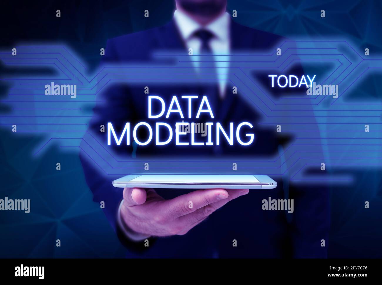 Scrittura manuale del testo modellazione dei dati. Parola per il processo di trasferimento dei dati tra sistemi di memorizzazione dati Foto Stock