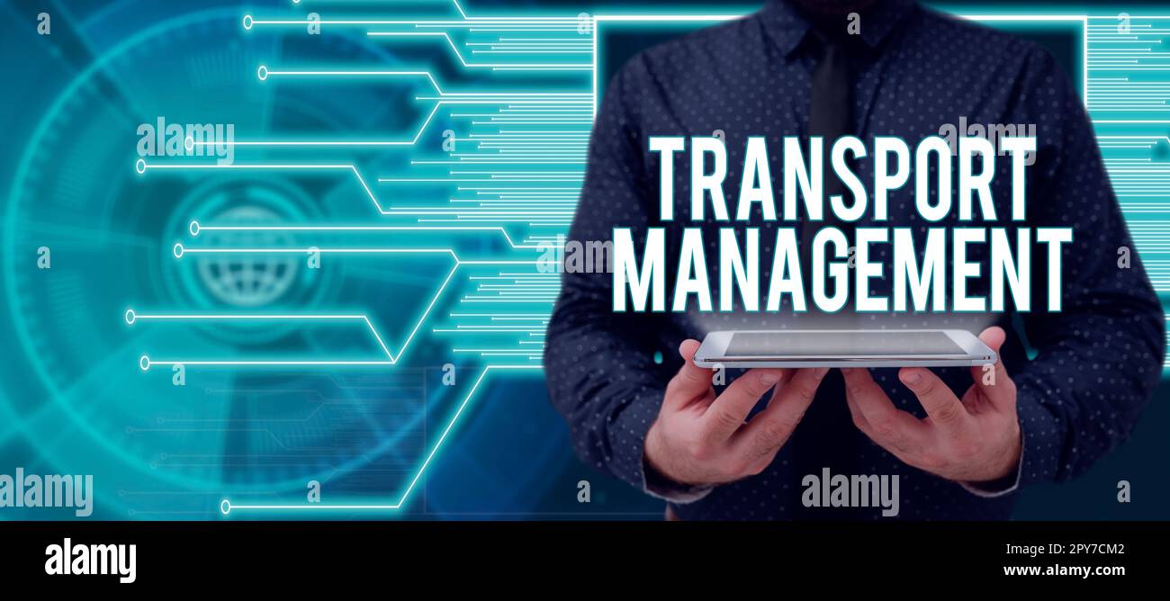 Didascalia concettuale Gestione del trasporto. Parola per la gestione degli aspetti della manutenzione e delle operazioni del veicolo Foto Stock