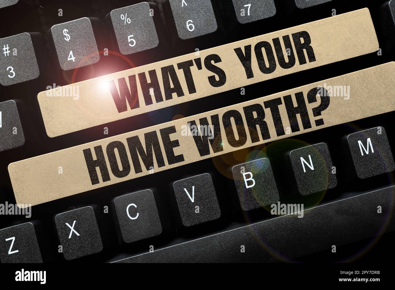 Segno che mostra che cosa è il vostro valore domestico. Internet concetto valore di una casa costo di proprietà Prezzo tasso Foto Stock
