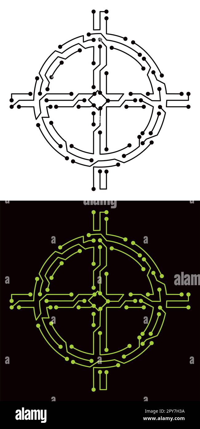 Schema elettrico del simbolo del mirino Illustrazione Vettoriale
